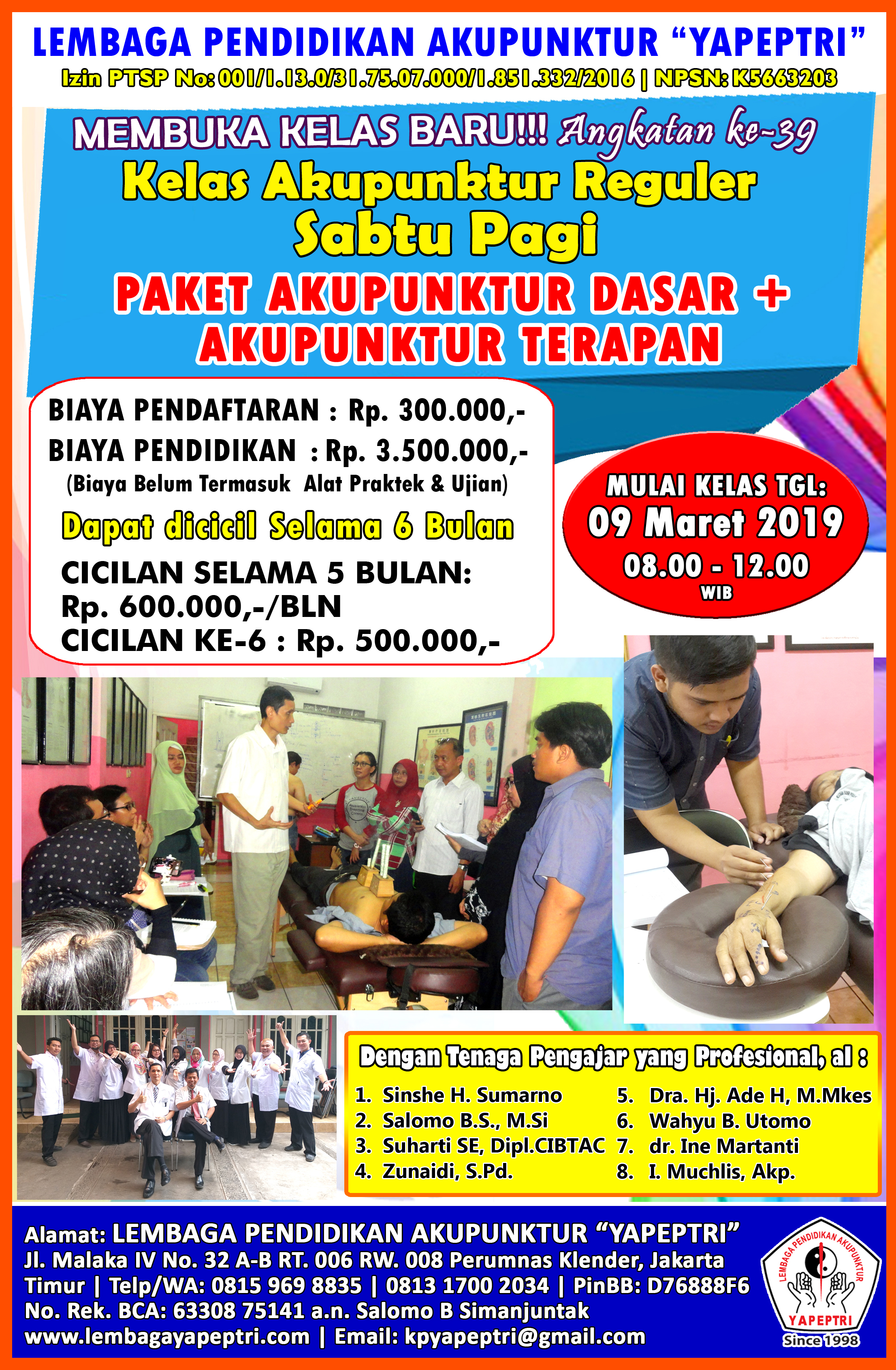 Seminar dan Workshop Trigger Point Therapy "ONE NEEDLE STYLE" "Dry Needling For Pain Management" Level 1 Basic